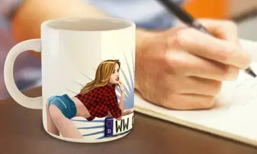 Sexy mug on the table