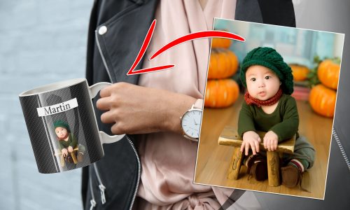 car mug with the baby photo