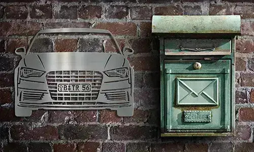 blechschild bedrucken Chrom lackiert Groß auf der Wand personalisierte blechschilder