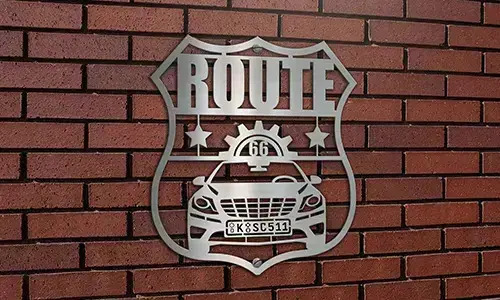 route 66 schilder Chrom Gepulvert auf dem Wand route 66 schild original