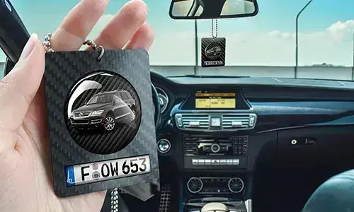 Rektangulär spegelkedja – Kolfiberrund