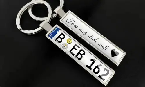 number plate key ring