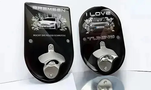 flaschenöffner wand personalisiert in zwei Varianten flaschenöffner wand edelstahl
