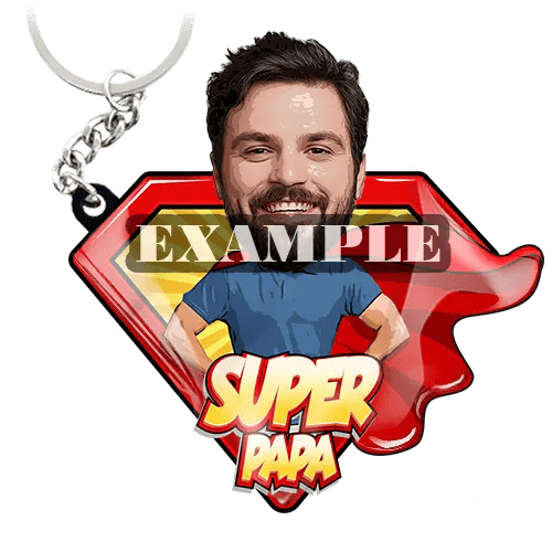 Keychain Dad Mom Superheroes