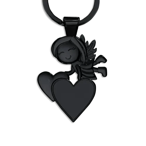 Guardian Angel Keychain Heart With Car