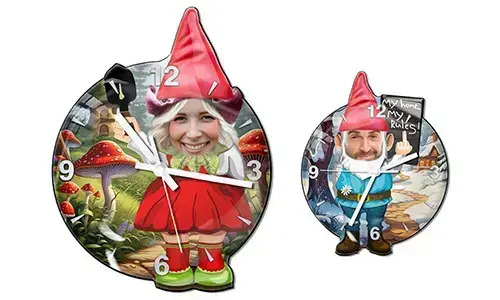 Personalised Wall Clock Gnome