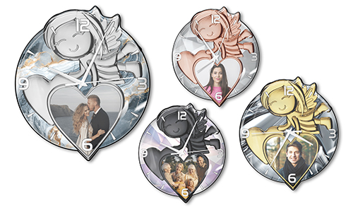Angel Wall Clock Photo Heart