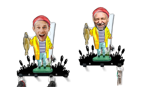 Personalised Keyboard Comic Hobby - Fisherman