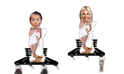 Personalised Keyboard Comic Hobby - Sauna