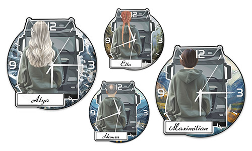 Wall Clock Truck Driver