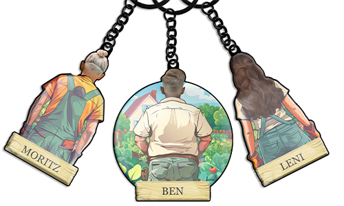 Keychain Gardener Hairstyle - Comic