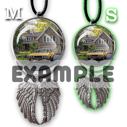 Car Mirror Chain Round Wings With Photo