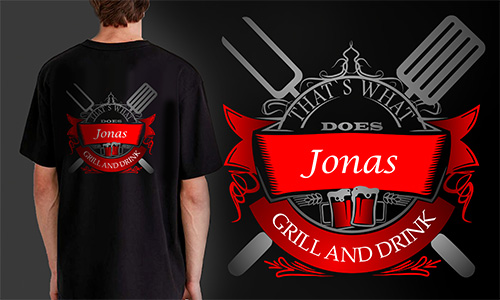 Galería de camisetas de parrilla con nombre 2