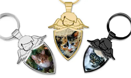Llavero de ángel personalizado como regalo para los amantes de los gatos