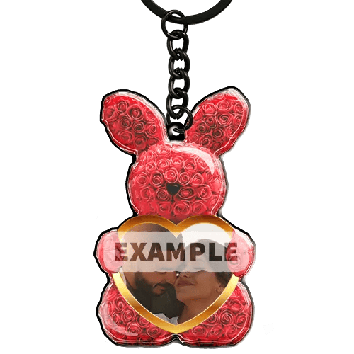 Keychain Rose Bunny Coated