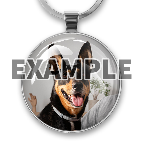 Portachiavi con foto rotondo