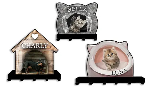 Targhetta portachiavi personalizzata con gatto e cane - Perfetto per gli amanti degli animali