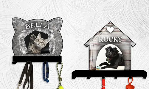 Galleria portachiavi da parete design casa gatto cane 1