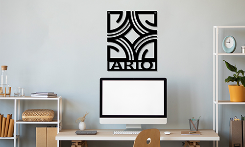 Logotipo metálico personalizado para la pared de la casa, hecho a medida según especificaciones del cliente