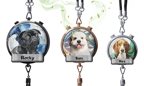 Ambientador de coche único y personalizado con la foto y el nombre de tu perro. ¡El regalo perfecto para cualquier amante de los perros!