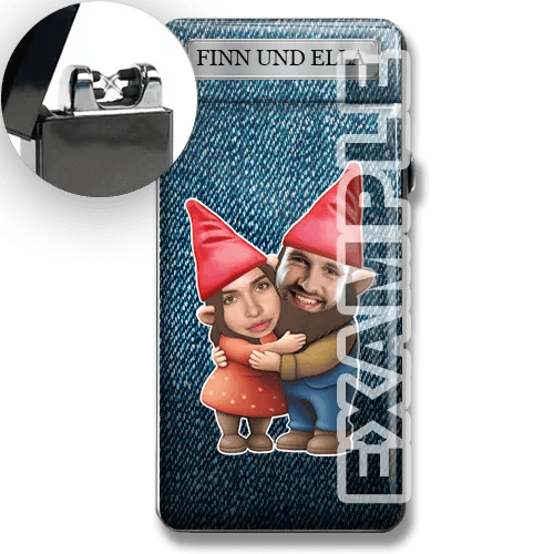 Encendedor personalizado con gnomos de jardín pareja o amigos