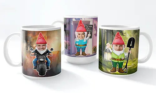 Taza personalizada con gnomo de jardín