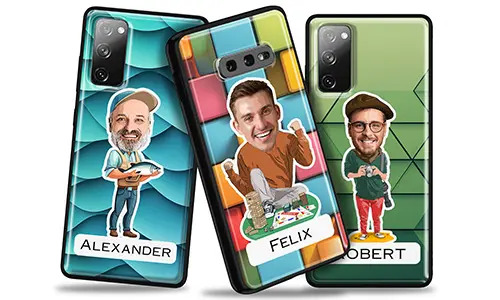 Custodia per telefono personalizzata con fumetto riguardante il tuo hobby o professione