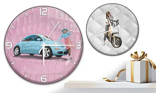  Reloj de pared Coolline con coche/foto para ti