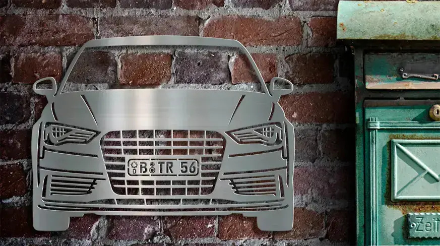 Wanddekoration Metall gefrässt