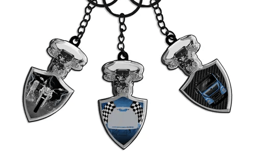  Llaveiro de toro con escudo de coche