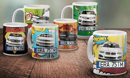 Tazas de cómic de coches