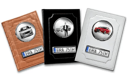 Porte-documents de voiture standard pour frère avec voiture/photo et plaque d'immatriculation