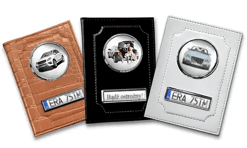 Standaard autodocumentenhouder met auto/foto en kenteken voor stellen