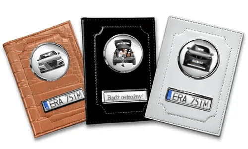 Porte-documents de voiture standard avec voiture/photo et plaque d'immatriculation pour toi-même