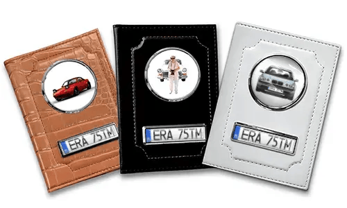 Porte-documents de voiture standard pour grand-mère avec voiture/photo et plaque d'immatriculation