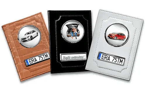 Porte-documents de voiture standard pour maman avec voiture/photo et plaque d'immatriculation