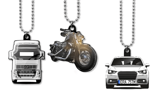 Porte-clés rétroviseur silhouette véhicule