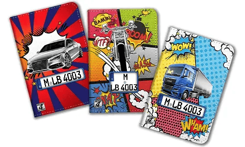 Portadocumenti per auto a fumetti