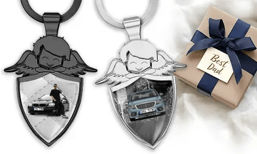 Personalizowany brelok z aniołkiem - Prezent dla twojego taty