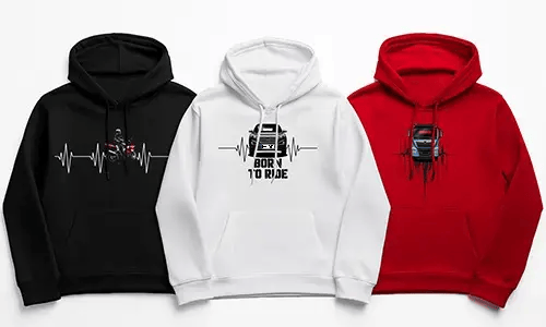 Hoodie met jouw voertuig en hartslagontwerp
