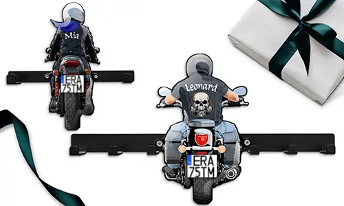 Portachiavi da parete moto personalizzato per il tuo amore con il suo nome