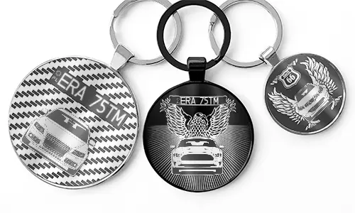 Portachiavi rotondo con incisione