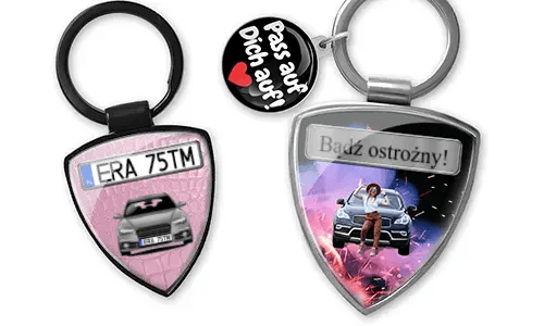 Personalized daughter shield keychain