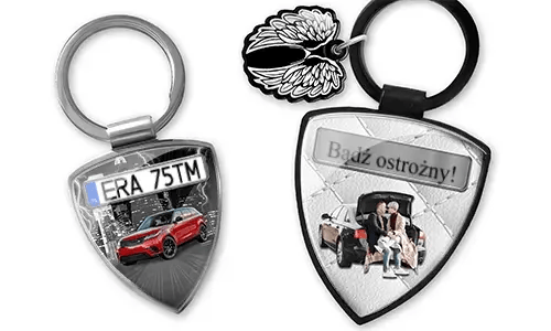 Personalized shield keychain for couples