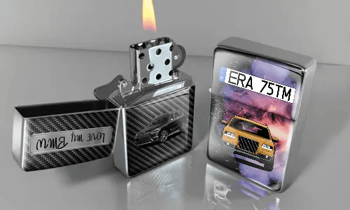 Feuerzeug aus Edelstahl mit Benzin