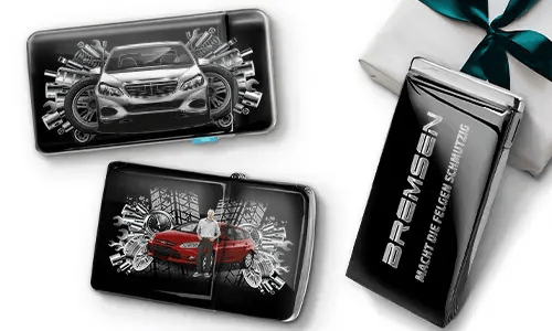 Tuning-Feuerzeug mit Auto/Foto und Nummernschild für deinen Papa