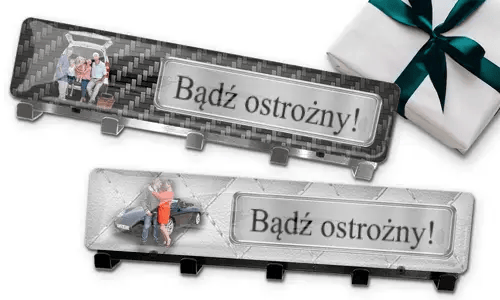 Wieszak na klucze ze zdjęciem dziadka i tablicą rejestracyjną lub własnym tekstem