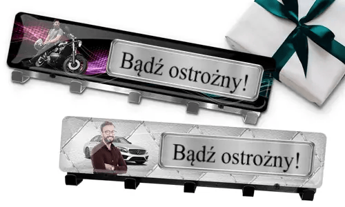 Wieszak na klucze z zdjęciem twojego syna i tablicą rejestracyjną