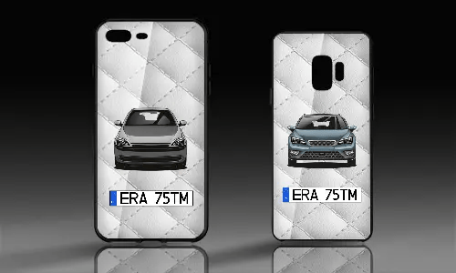 Mobile Case - Glass white leather