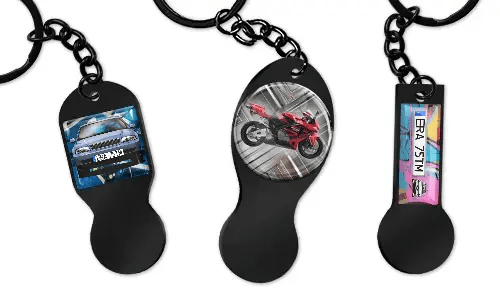 Personalizovaný klíčenka s žetonem do vozíku